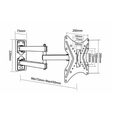 SH 200P TV Wall Bracket Drawing