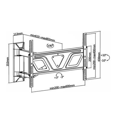 SH 406P TV Wall Bracket Drawing