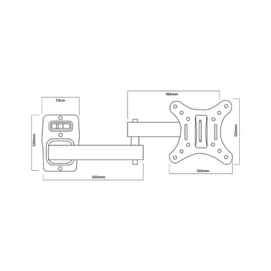PM 101PW TV Wall Bracket Drawing