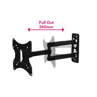 Side Profile of PM 202PW Full Motion Single Arm TV Wall Bracket
