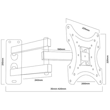 PM 202PW TV Wall Bracket Drawing