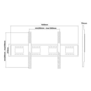 SH 1690F Fixed TV Wall Bracket Drawing