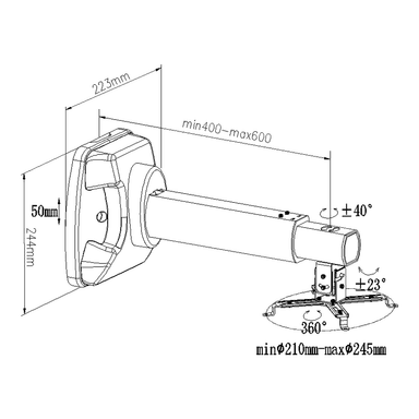 SH S05P Projector Ceiling Bracket Drawing
