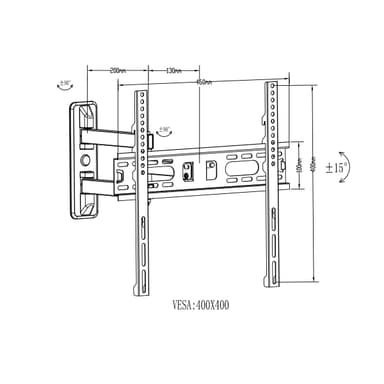 SH 43P TV Wall Bracket Drawing