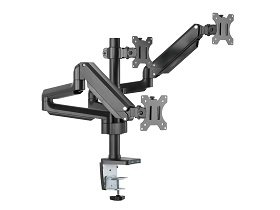 Triple Monitor Pole-Mounted Thin Gas Spring Monitor Arm With Usb Ports
